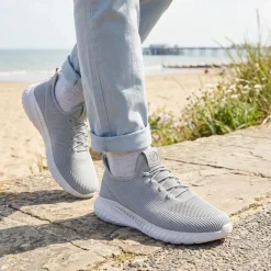 Easy Step In Wide Fit Trainers - Grey