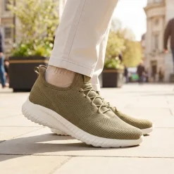 Easy Step In Wide Fit Trainers - Khaki