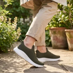 Easy Step In Wide Fit Trainers - Khaki