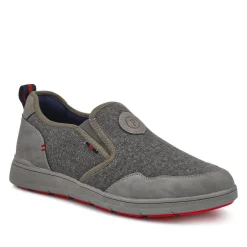 Elasticated Fabric Slip-Ons - Grey Multi