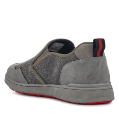 Elasticated Fabric Slip-Ons - Grey Multi