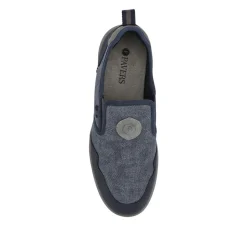 Elasticated Fabric Slip-Ons - Navy Multi