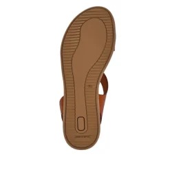 Elasticated Leather Sandals - Tan