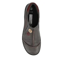 Elasticated Leather Slip-On Shoes - Grey