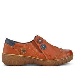 Elasticated Leather Slip-On Shoes - Tan