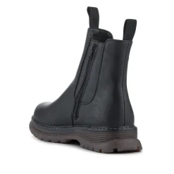 Elasticated Slip-On Boots With Inside Zip - Black