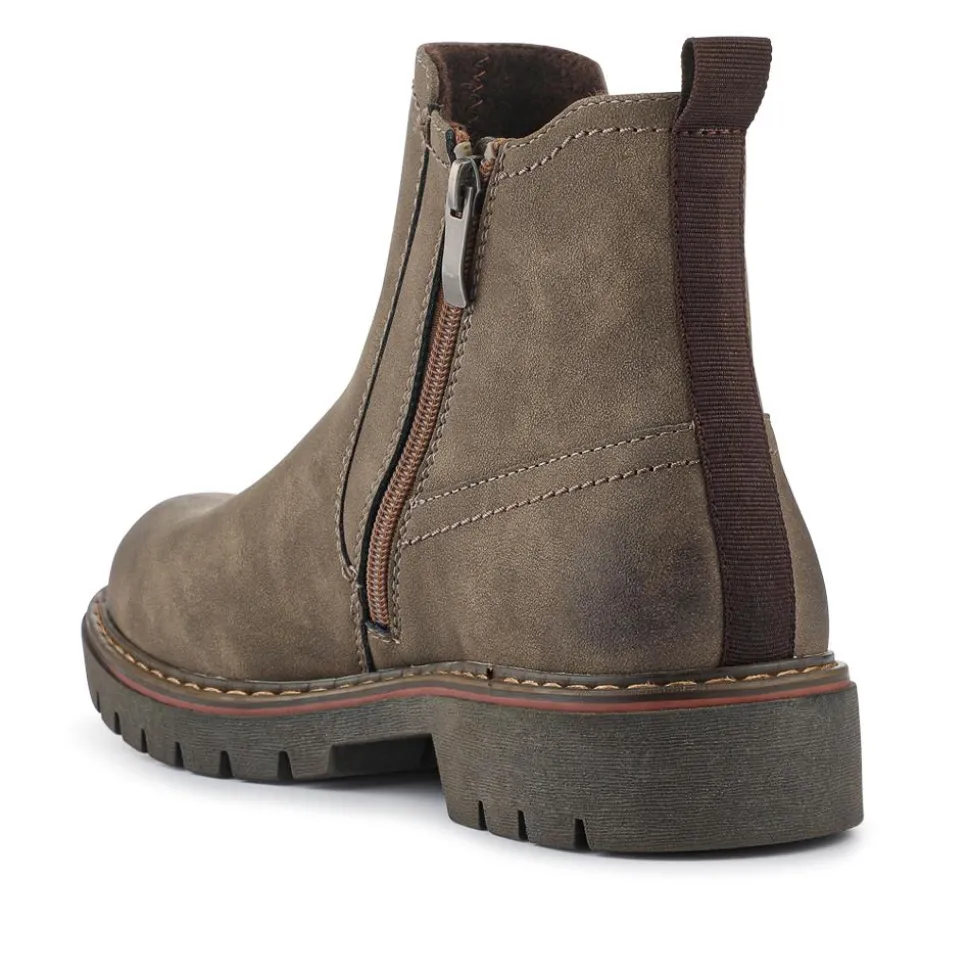 Elasticated Smart Slip On Boots - Khaki
