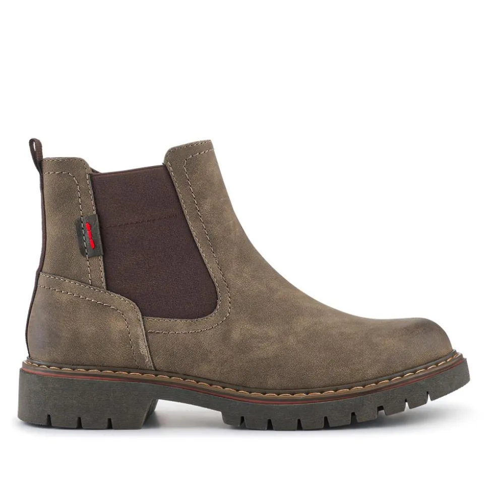 Elasticated Smart Slip On Boots - Khaki