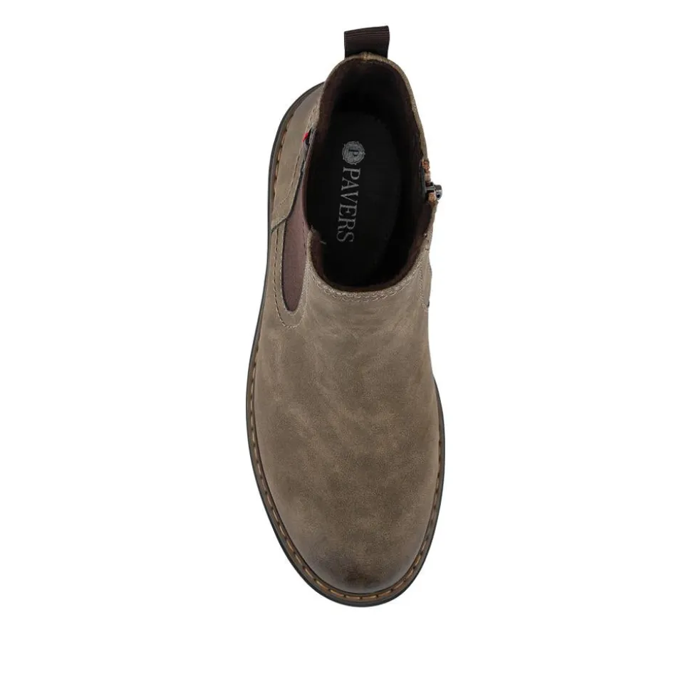 Elasticated Smart Slip On Boots - Khaki