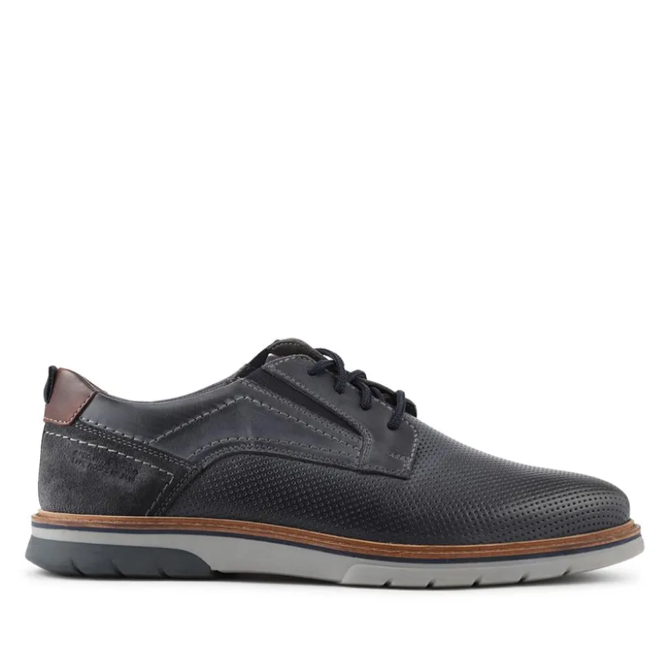 Elastic Fit Lace Up Shoes - Navy