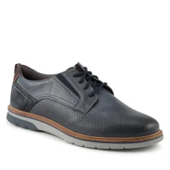 Elastic Fit Lace Up Shoes - Navy