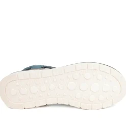 Elastic Fit Wedged Toe Post Sandals - Blue