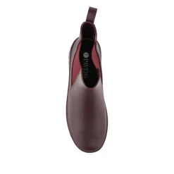 Elastic Fit Wellington Boots - Burgundy
