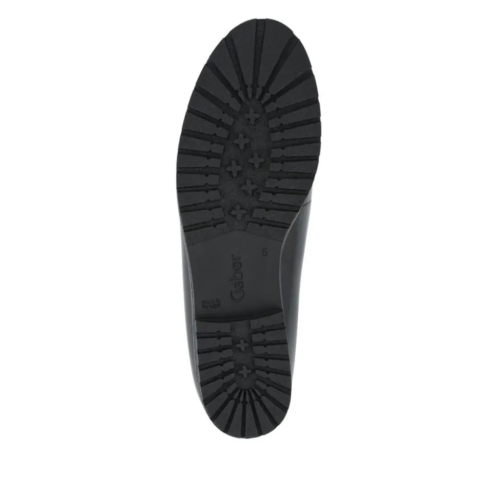 Elder Gabor Leather Loafers - Black