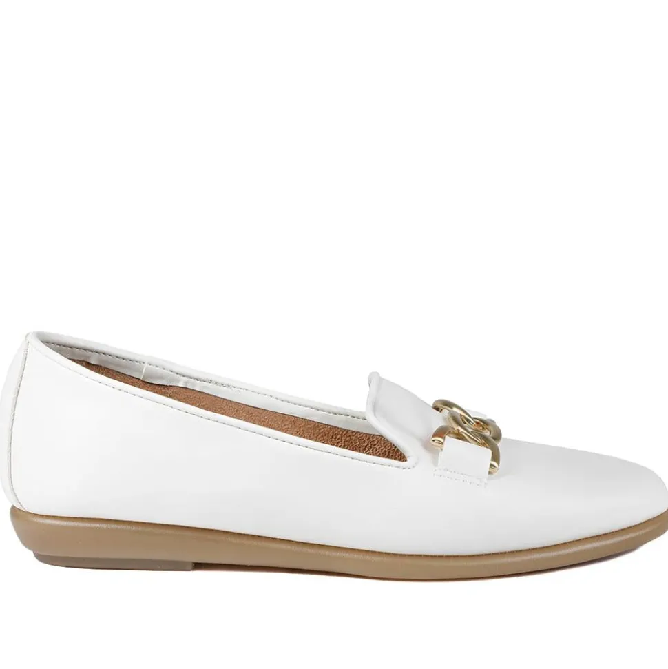 Elegant Wedge Loafers - White
