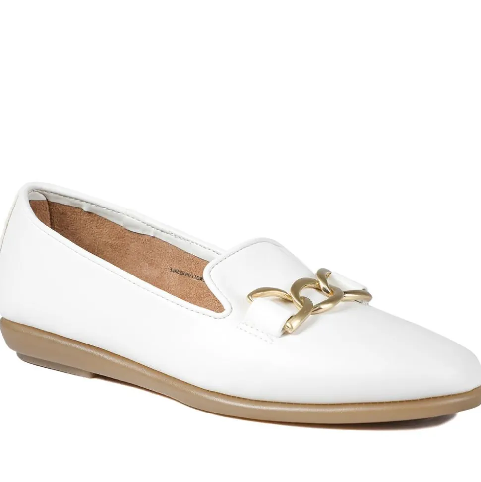 Elegant Wedge Loafers - White