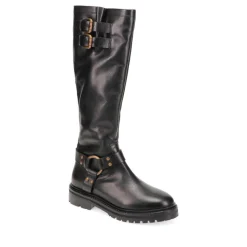 Elstree Casual Leather Long Boots - Black