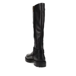 Elstree Casual Leather Long Boots - Black