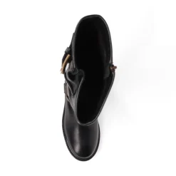 Elstree Casual Leather Long Boots - Black