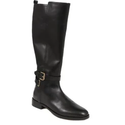 Emaline Leather Long Boots - Black