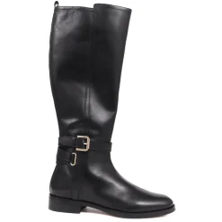 Emaline Leather Long Boots - Black