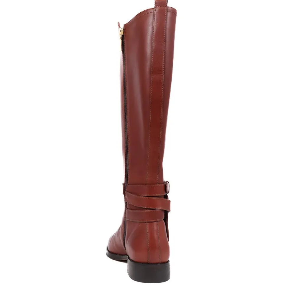 Emaline Leather Long Boots - Tan