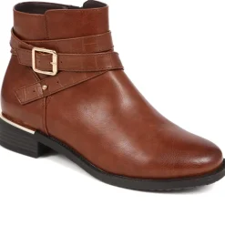 Embellished Ankle Boots - Tan
