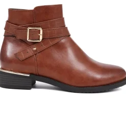 Embellished Ankle Boots - Tan