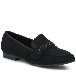 Embellished Block-Heeled Moccasins - Black