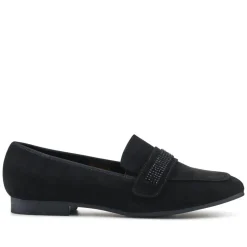 Embellished Block-Heeled Moccasins - Black
