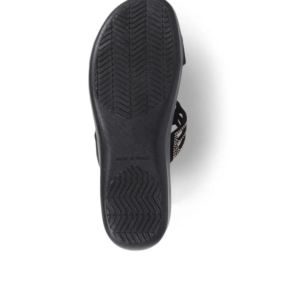 Embellished Floral Mules - Black