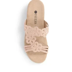 Embellished Floral Mules - Blush