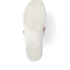 Embellished Floral Mules - Light Grey