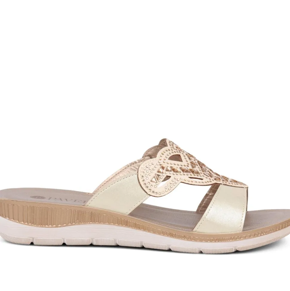 Embellished Mule Sandals - Gold