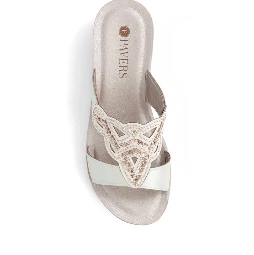 Embellished Mule Sandals - Gold