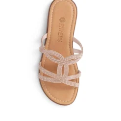 Embellished Mule Sandals - Rose Gold