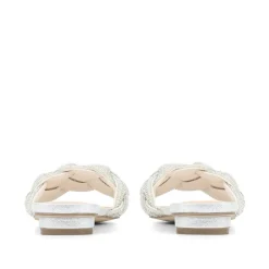 Embellished Mule Sandals - Silver