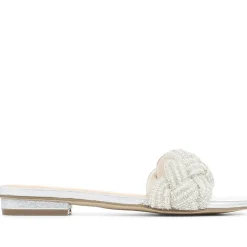 Embellished Mule Sandals - Silver