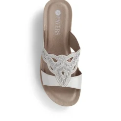 Embellished Mule Sandals - White