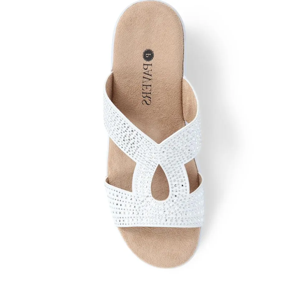 Embellished Mules Sandals - White