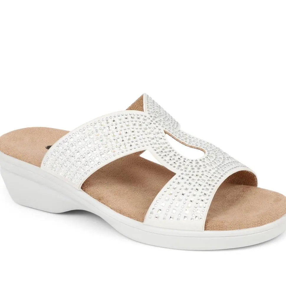 Embellished Mules Sandals - White