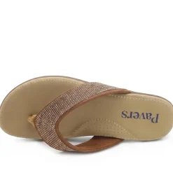 Embellished Toe Post Sandals - Bronze