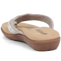 Embellished Toe Post Sandals - Silver