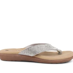 Embellished Toe Post Sandals - Silver