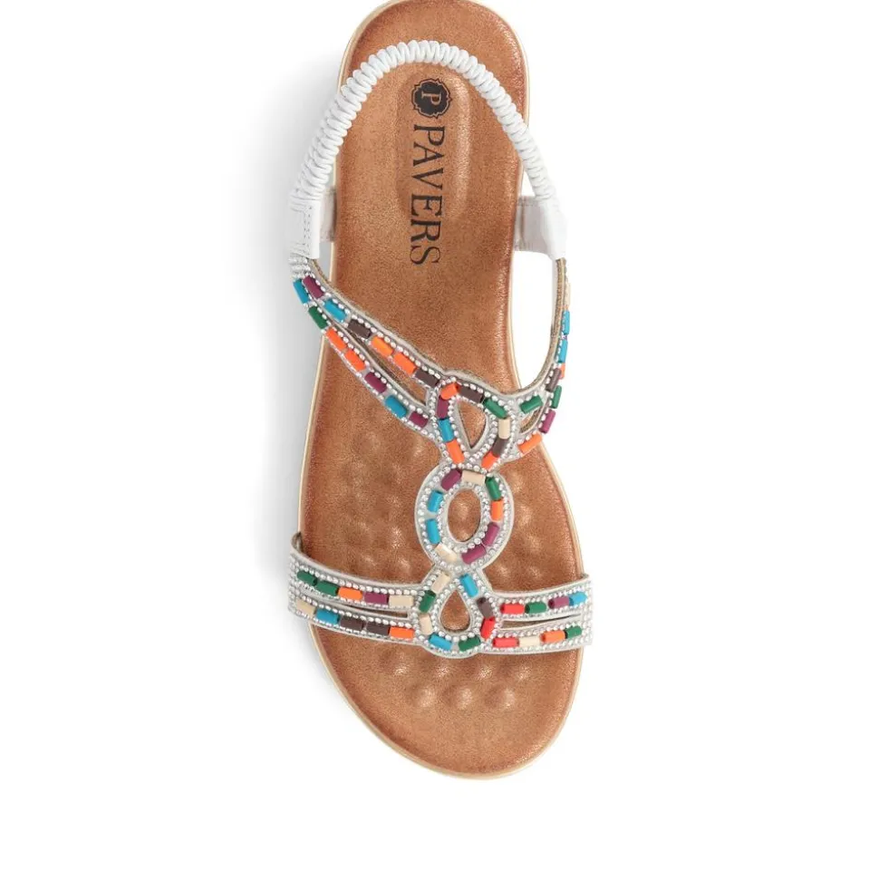 Embellished Wedge Sandals - White