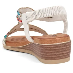Embellished Wedge Sandals - White