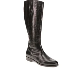 Emelia Medium Calf Fit Leather Boots - Black Croc