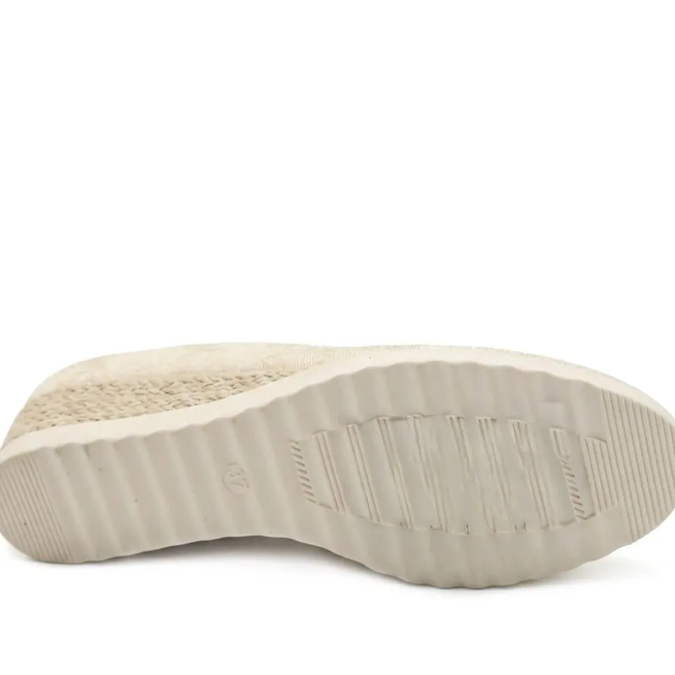 Espadrille Trim Wedge Pumps - Soft Gold