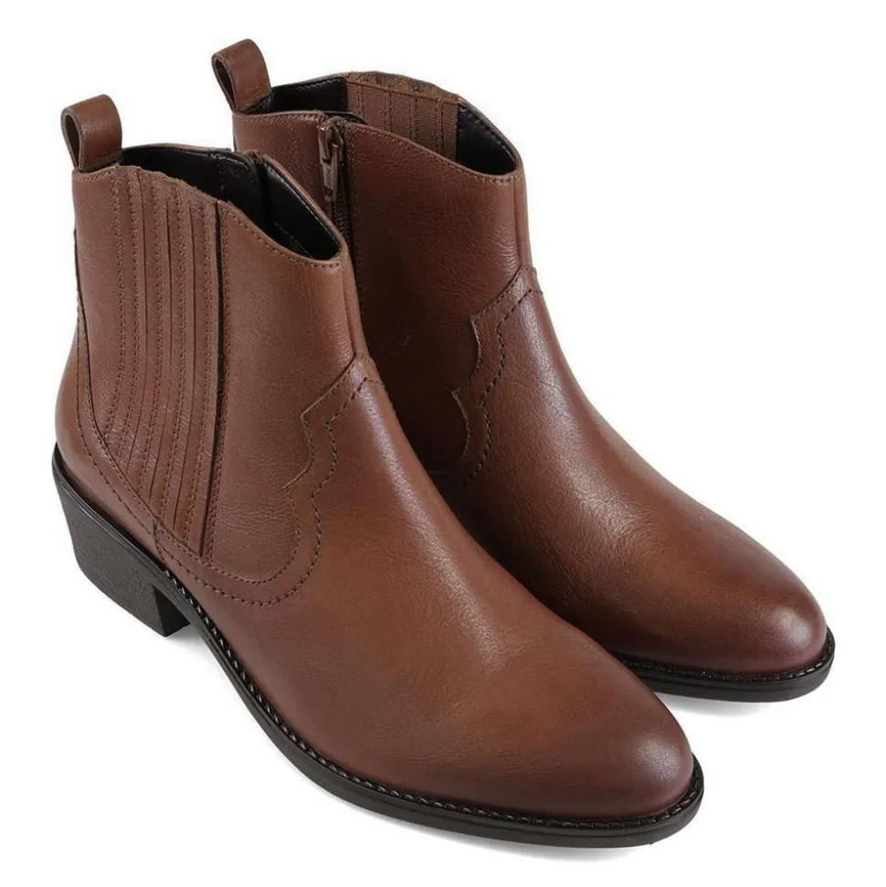 Essential Comfort Boots E Fit - Tan Tumbled Leather