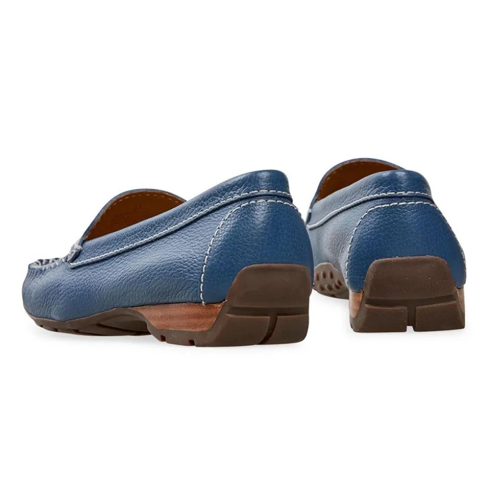 Essential Comfort Flats - Blue leather